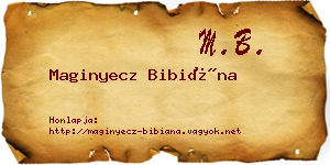 Maginyecz Bibiána névjegykártya